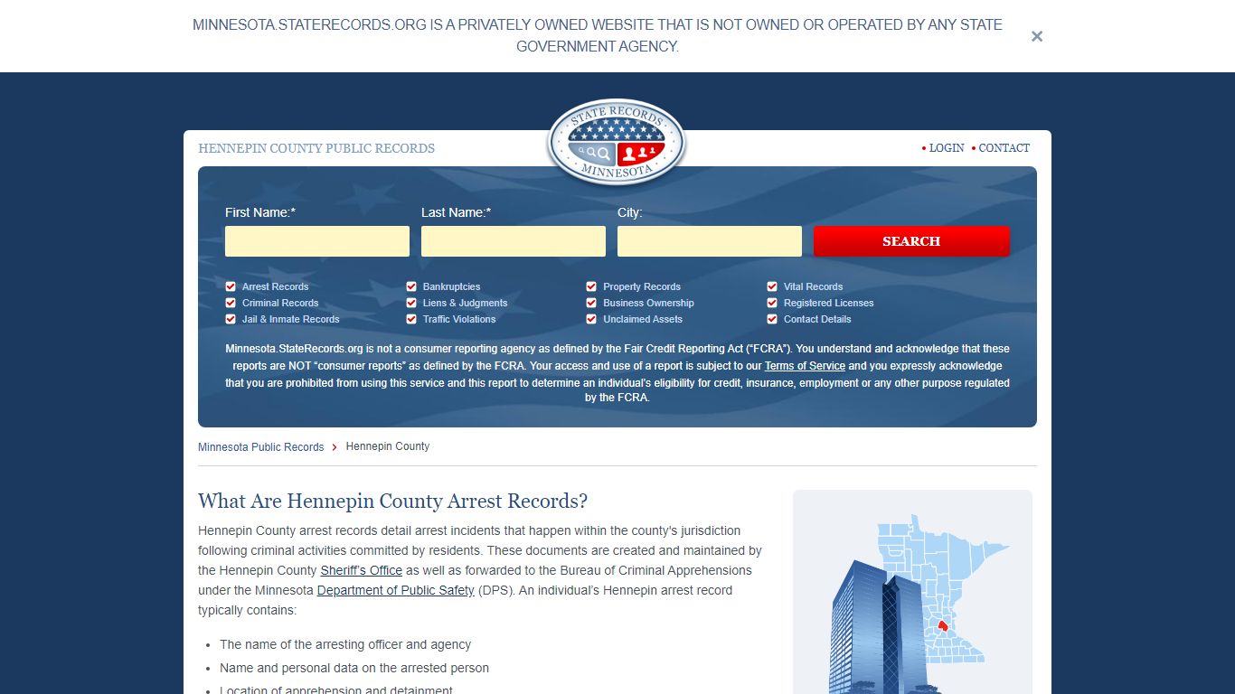 Hennepin County Arrest, Court, and Public Records